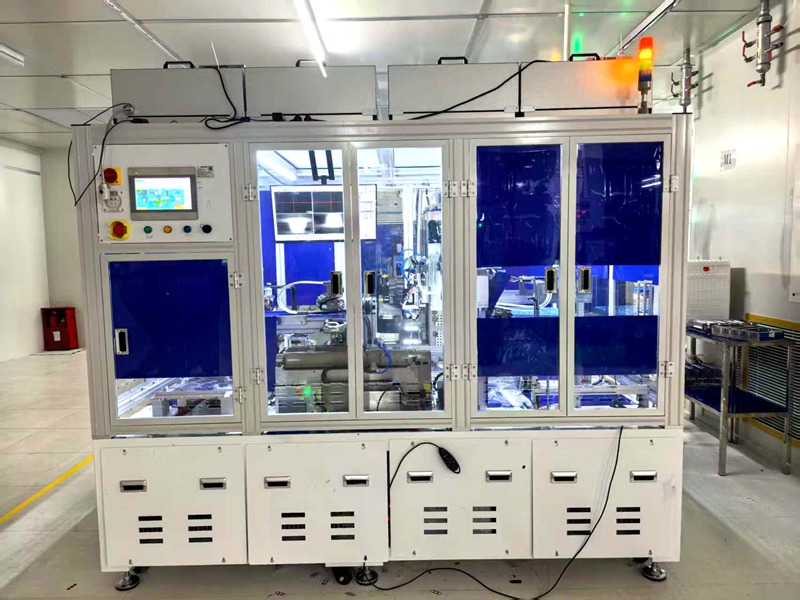 Automatic hole sticking film machine